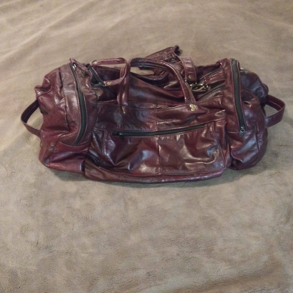 Genuine Leather Brown Duffle Bag